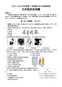 山东省济南市平阴区2023—2024学年上学期九年级历史期末考试试题（含答案）