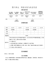 2024年河北省中考历史一轮复习中国现代史第六单元科技文化与社会生活导学案