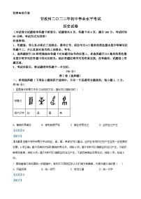 2023年四川甘孜藏族自治州中考历史真题（解析版）