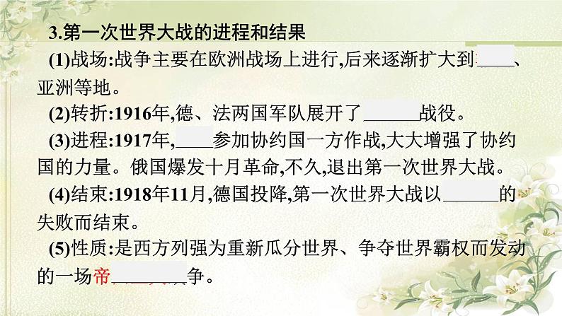 人教版初中历史总复习第24单元第一次世界大战和战后初期的世界课件06