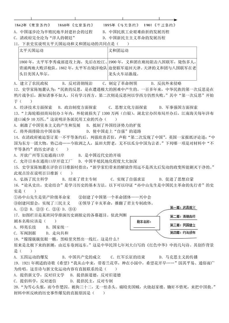 宾王学校2023年下半年历史与社会期末考试模拟试题第2页