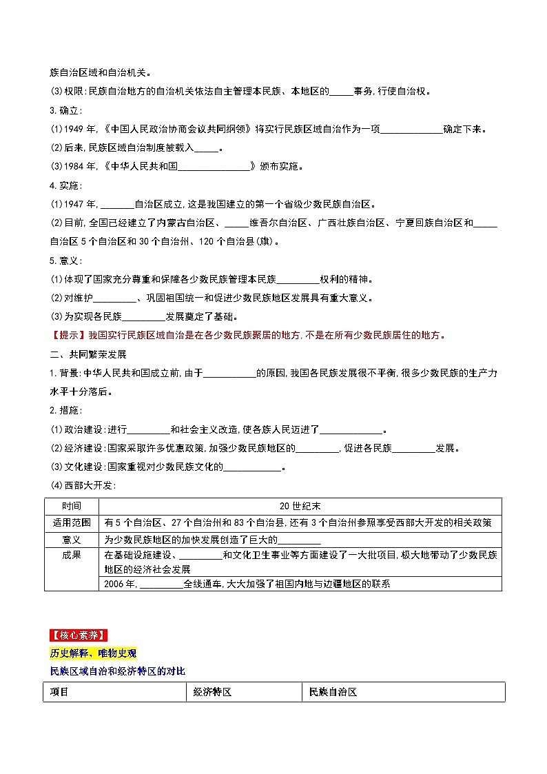 第12课民族大团结 课件+教案+学案+练习（含答案）02