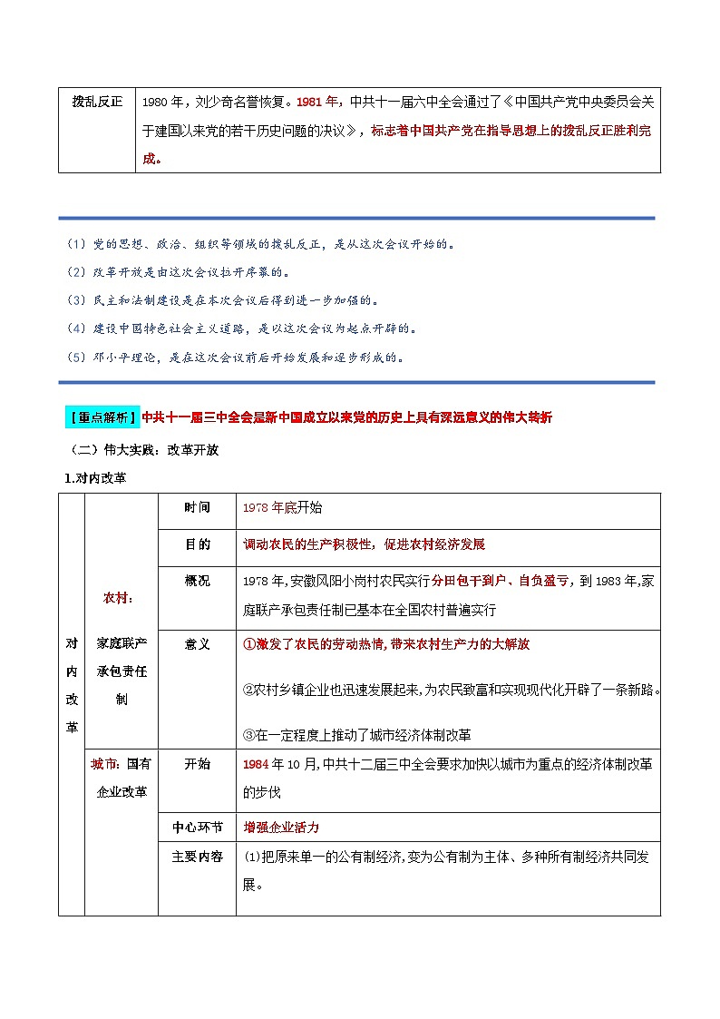 第三单元复习：中国特色社会主义道路 课件+教案+学案+练习（含答案）02