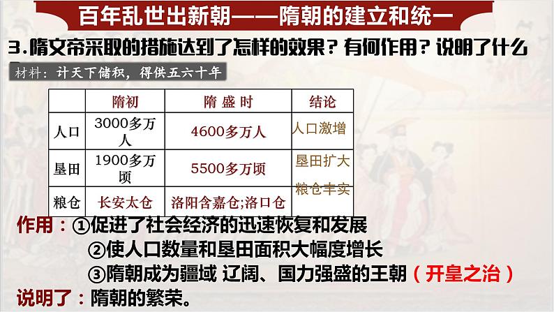 【核心素养目标】统编版历史七年级下册第1课隋朝的统一与灭亡课件+教案+课时训练07