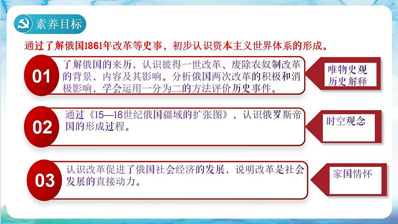 【核心素养】 人教部编版历史九年级下册2《俄国的改革》课件+学案03