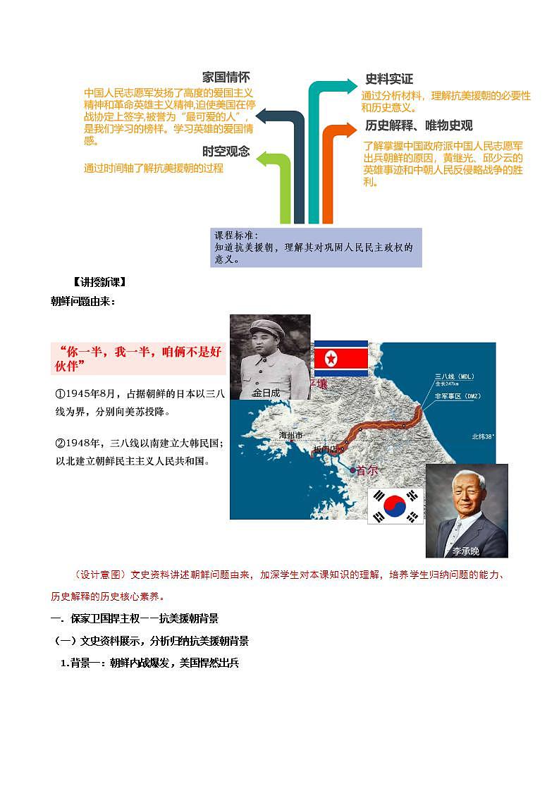 人教部编版历史八年级下册 第2课《抗美援朝》课件+教案02