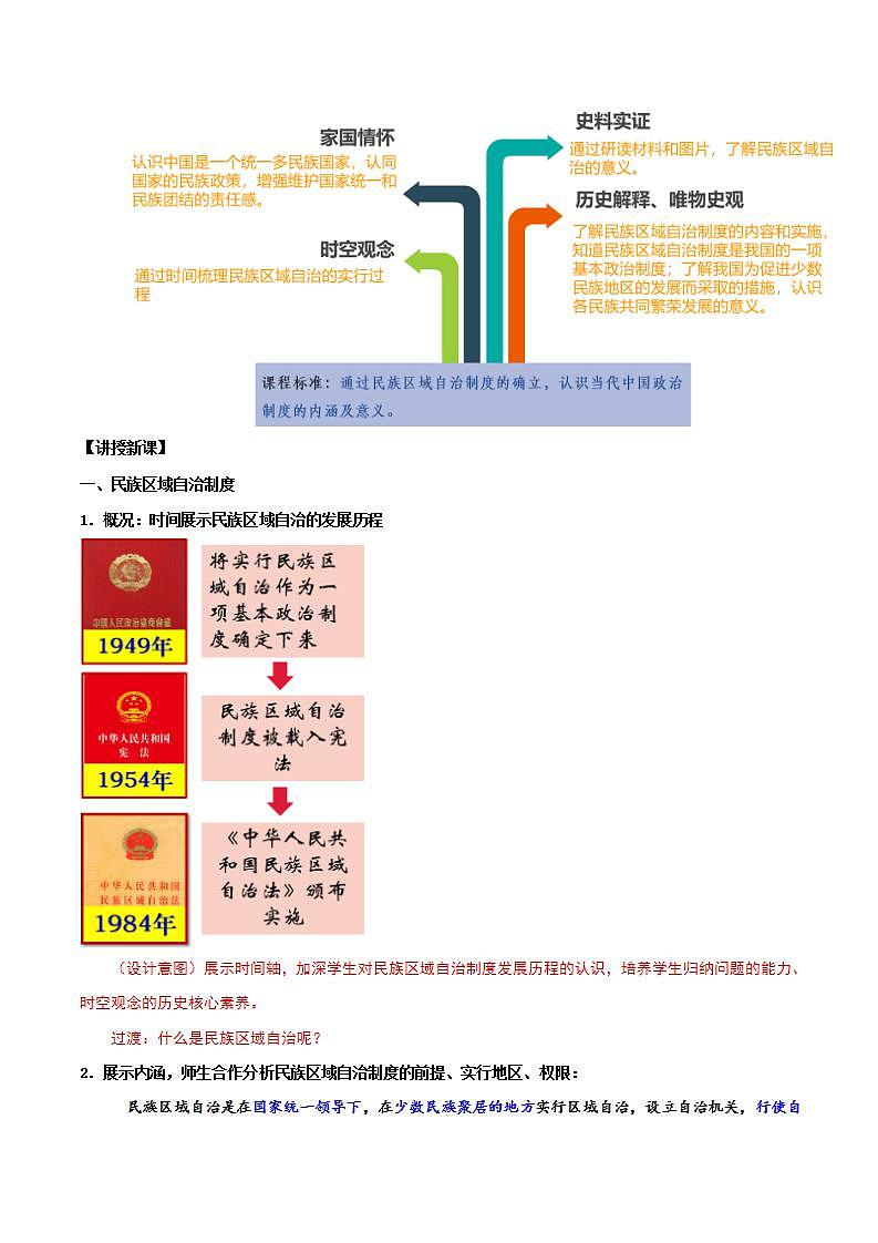 人教部编版历史八年级下册 第12课《民族大团结》课件+教案02