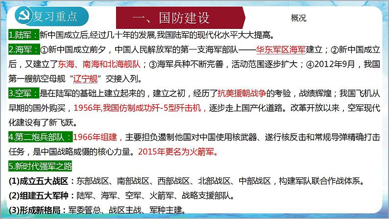 人教部编版历史八年级下册 期末复习《国防建设与外交成就、科技文化与社会生活》课件03