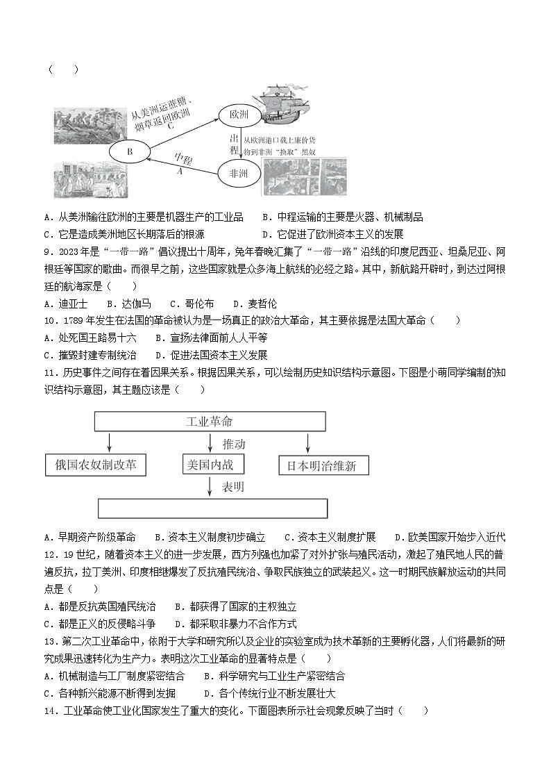 河南省信阳市潢川县2023-2024学年九年级上学期期末历史试题第2页