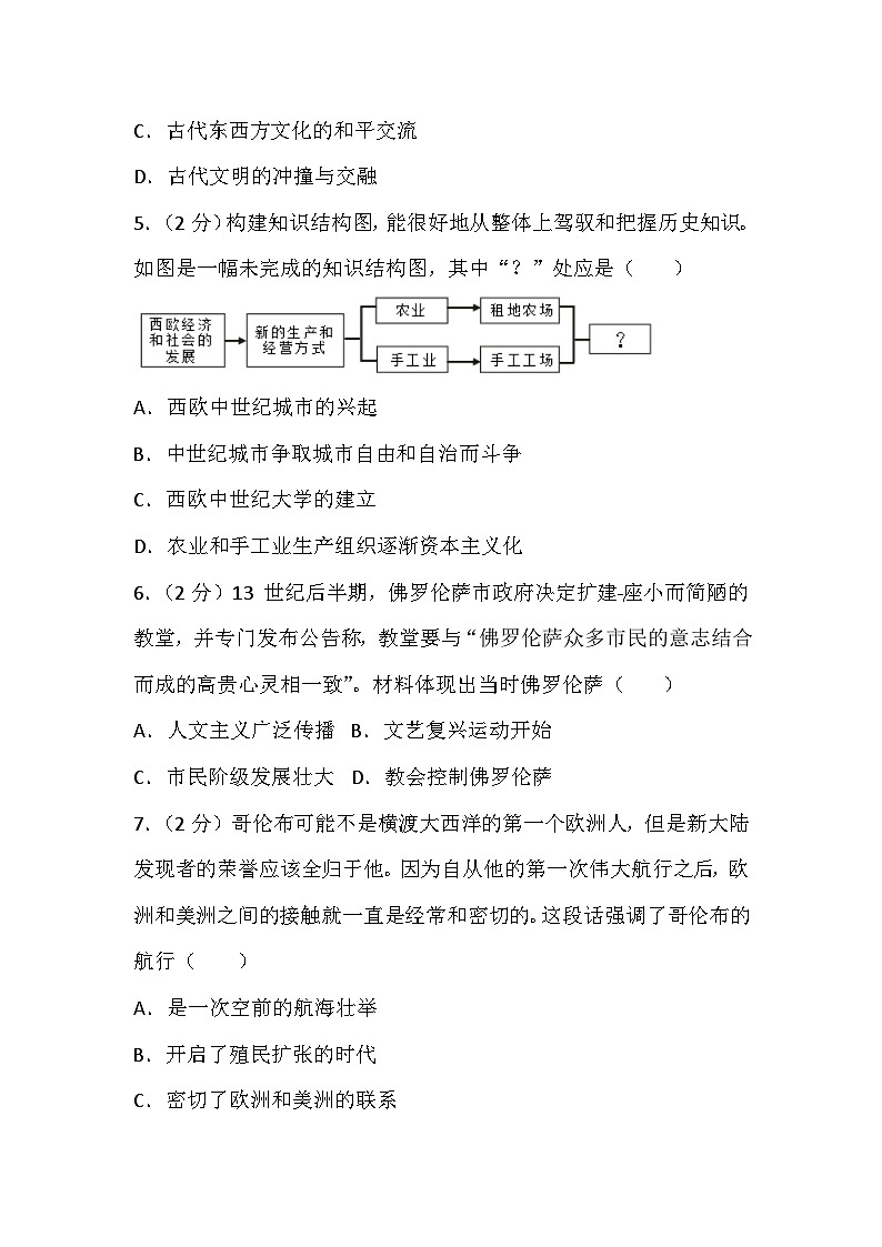 06，安徽省合肥一六八玫瑰园学校西校区2023-2024学年九年级下学期历史开学考模拟试卷第2页