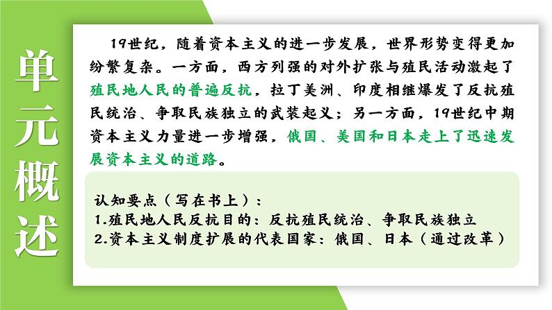 九年级下册第一单元  殖民地人民的反抗与资本主义制度的扩展-2024年中考历史一轮复习课件（部编版）第3页