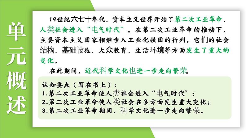 九年级下册第二单元  第二次工业革命和近代科学文化-2024年中考历史一轮复习课件（部编版）第3页