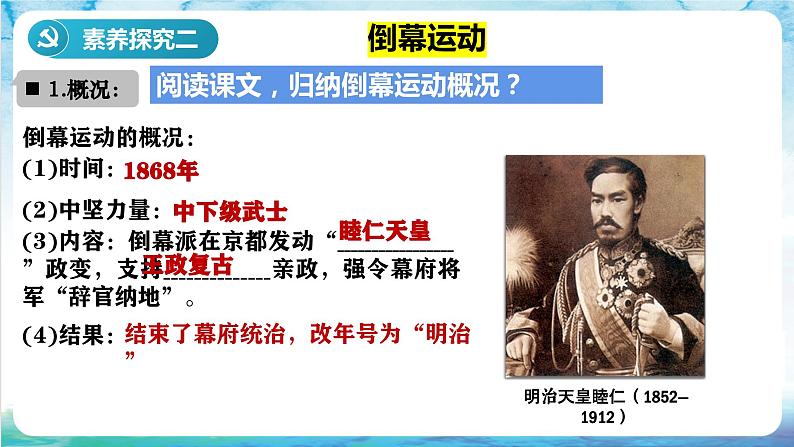 【核心素养】 人教部编版历史九年级下册4《 日本明治维新》课件+学案06