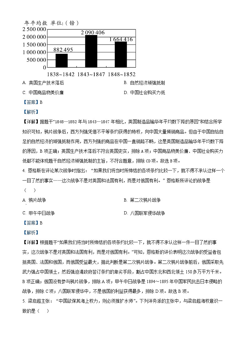 广东省惠州市惠城区2023-2024学年部编版八年级历史上学期期末测试题第2页