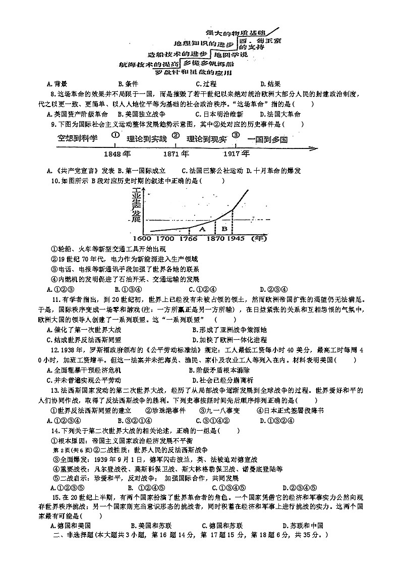 54，重庆市松树桥中学校2023-2024学年九年级下学期开学考试历史试题(1)02
