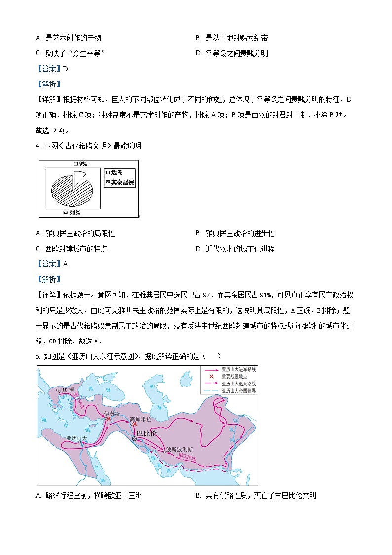 广西贺州市八步区2023-2024学年九年级上学期期末考试历史试题（原卷版+解析版）02