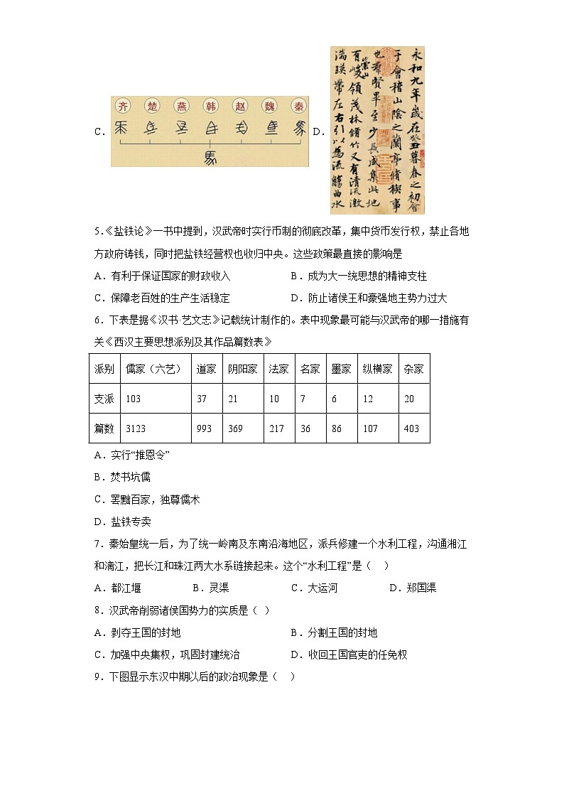 辽宁省丹东市凤城市2023-2024学年部编版七年级 历史上学期期末考试题（含解析）02