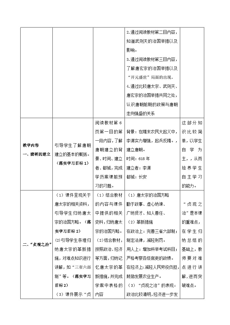 第2课 从“贞观之治”到“开元盛世” 教案 部编版七年级历史下册第3页