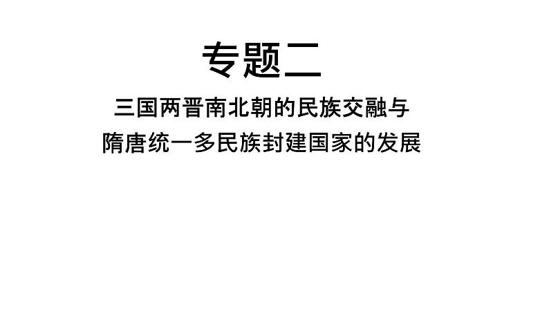 中考历史复习专题二三国两晋南北朝的民族交融与隋唐统一多民族封建国家的发展课件第1页