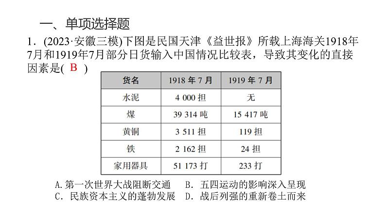 中考历史复习专题六中国共产党成立与新民主主义革命兴起课件第3页