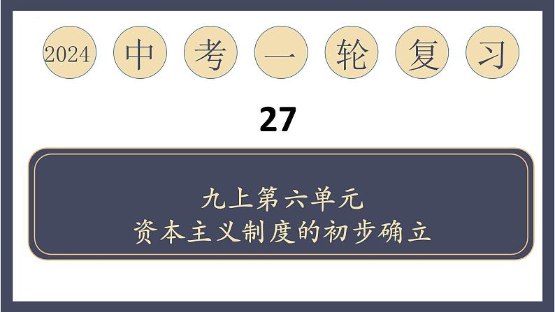 专题27 资本主义制度的初步确立（课件）-2024年中考历史一轮大单元复习必备课件（人教部编版）第1页