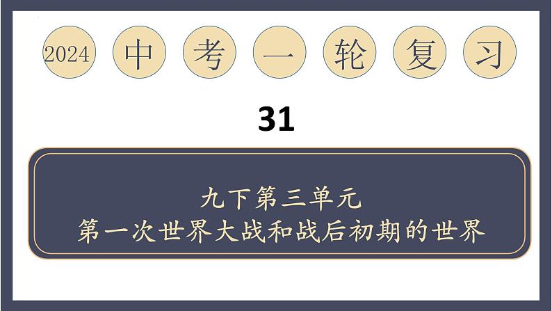 专题31 第一次世界大战和战后初期的世界（课件）-2024年中考历史一轮大单元复习必备课件（人教部编版）01