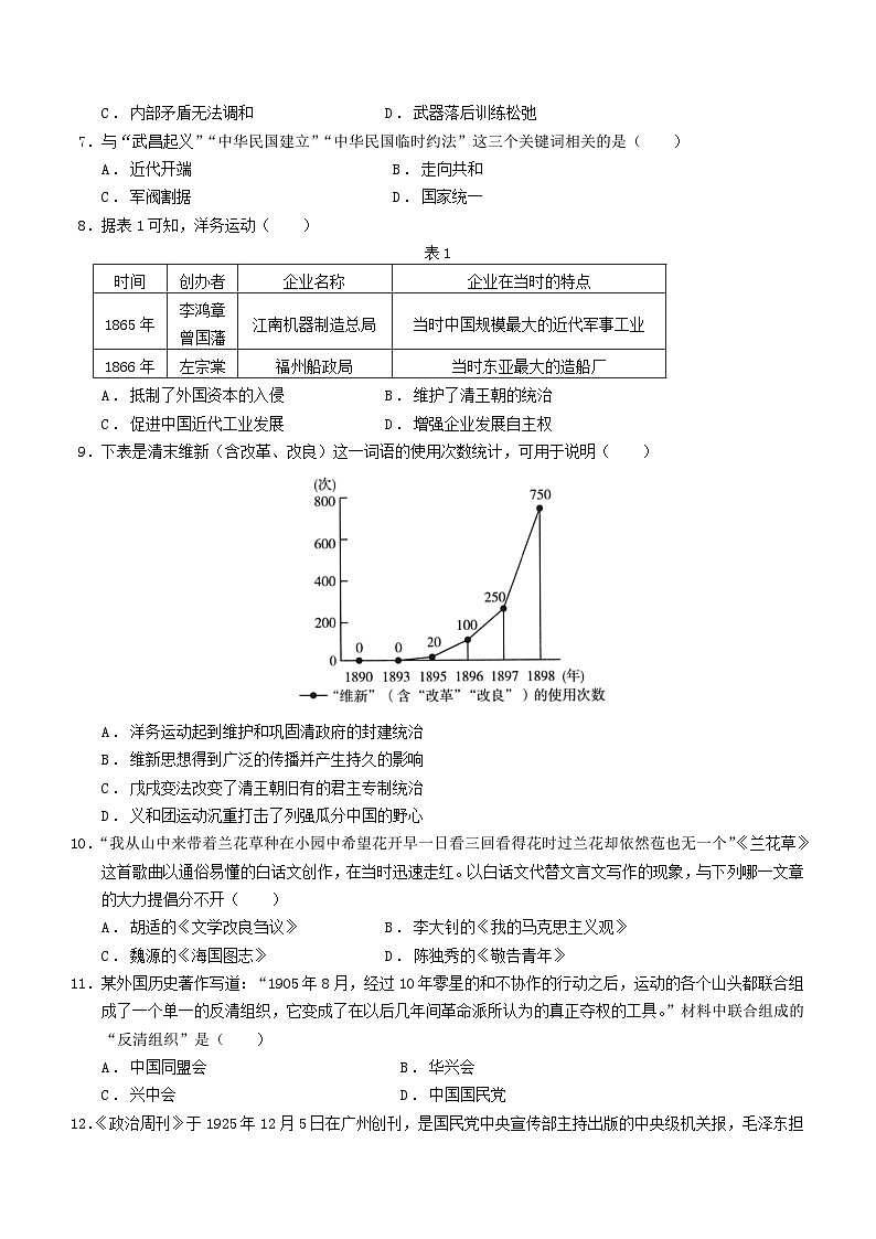 广东省雷州市第八中学2023-2024学年八年级下学期开学历史试题第2页