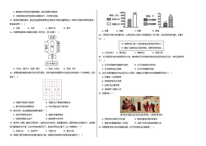 七年级历史第三次月考卷01（部编版全国通用，第1-15课）-2023-2024学年初中上学期第三次月考02