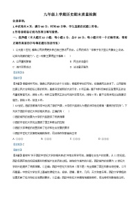 169，陕西省渭南市蒲城县2023-2024学年部编版九年级历史上学期期末质量检测