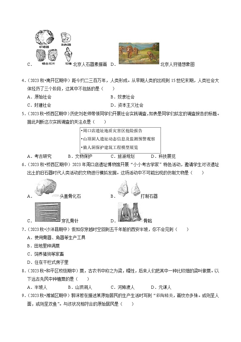 专题01 史前时期：中国境内早期人类与文明起源（练习）-备战2024年中考历史一轮复习课件+讲义（部编版）02