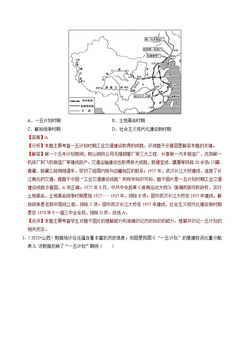 专题17 社会主义制度的建立与社会主义建设的探索（练习）-备战2024年中考历史一轮复习课件+讲义（部编版）02