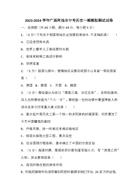 86，2024年广西河池市中考一模历史试卷