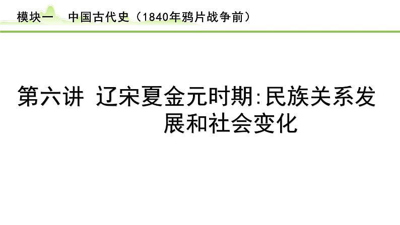 第6讲 辽宋夏金元时期：民族关系发展和社会变化课件-2024年中考历史一轮复习（中国古代史）01