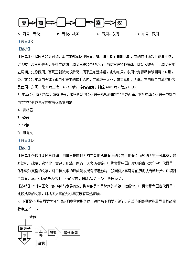 河北省唐山市遵化市2023-2024学年七年级上学期期末历史试题03