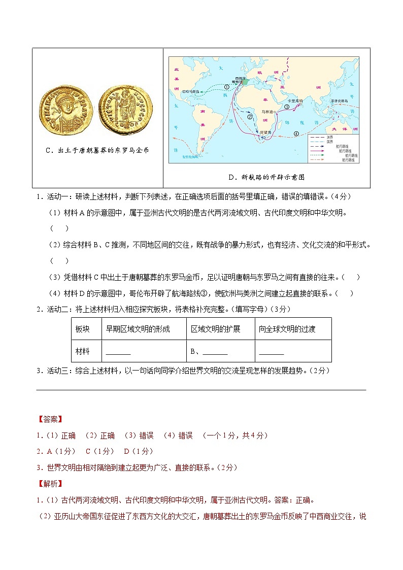 2024年初三中考第一次模拟考试试题：历史（上海卷）（全解全析）02