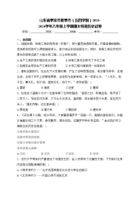 山东省泰安市新泰市（五四学制）2023-2024学年八年级上学期期末检测历史试卷(含答案)