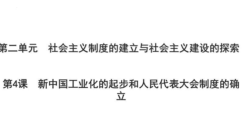 2.4新中国工业化的起步和人民代表大会制度的确立+课件+2023-2024学年统编版历史八年级下册第1页