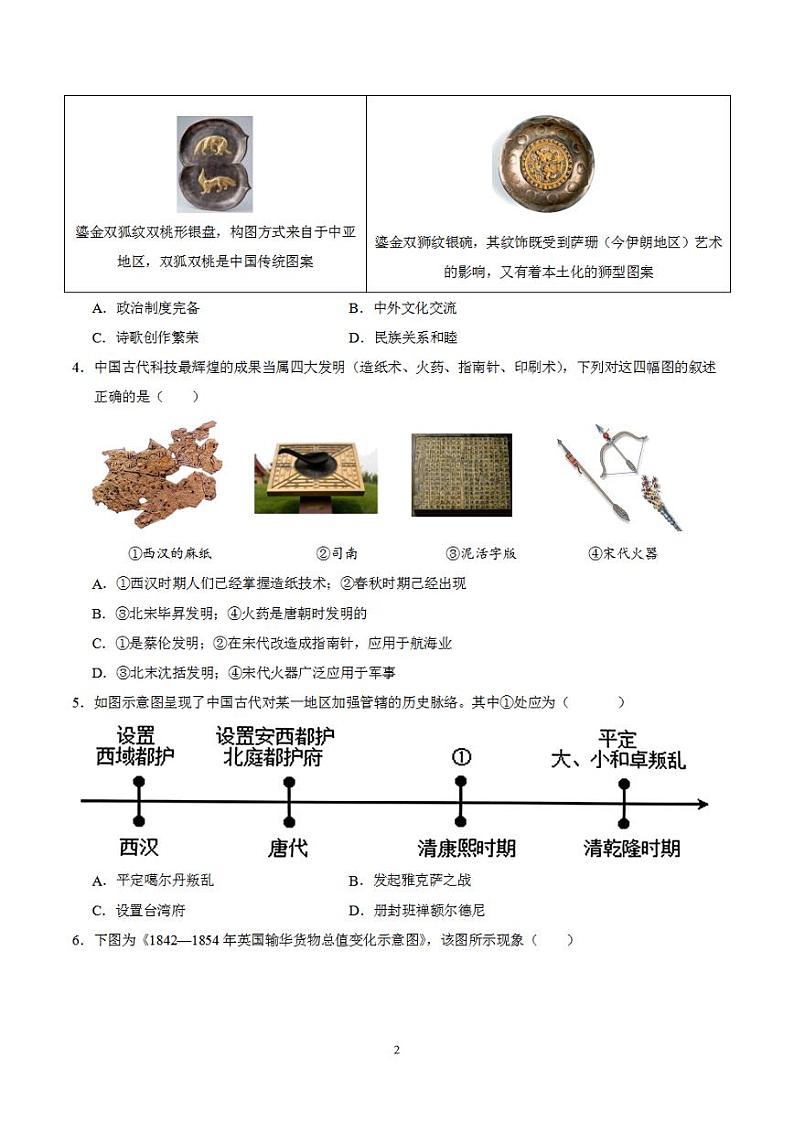 备战2024年初三中考模拟卷：历史卷04（全国通用）（原卷版）第2页