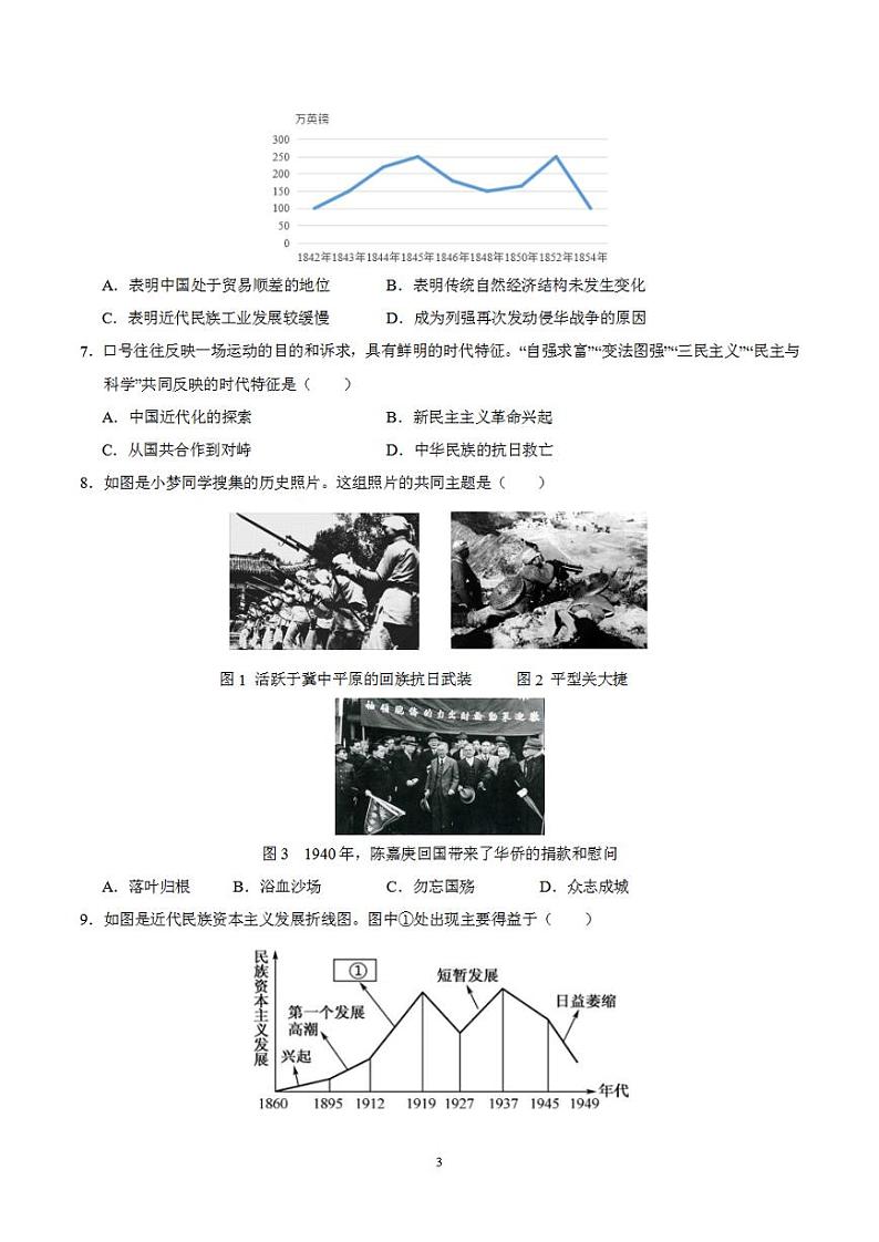 备战2024年初三中考模拟卷：历史卷04（全国通用）（原卷版）第3页