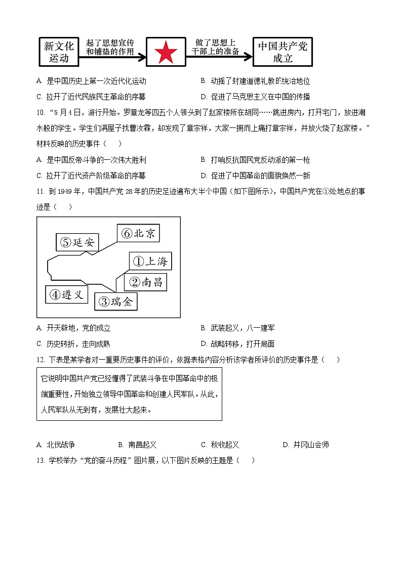 山东省烟台市福山区（五四学制）2023-2024学年七年级上学期期末历史试题（五四学制+五四学制）03