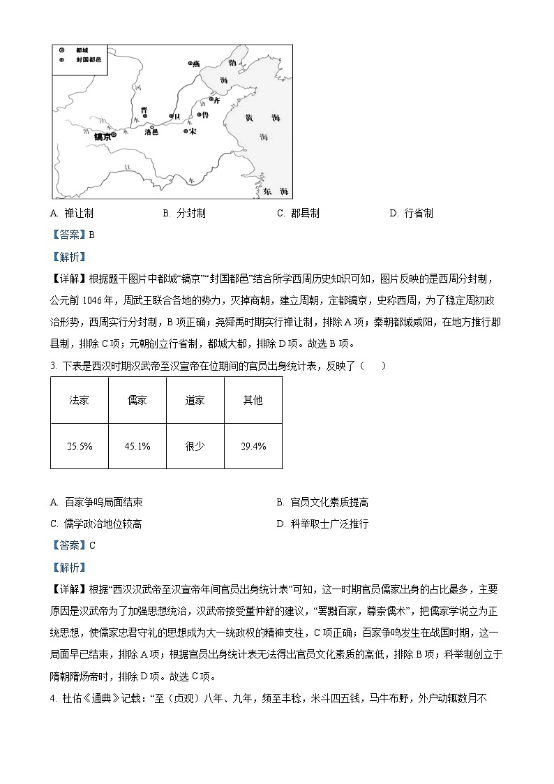 精品解析：2024年山东省济宁市金乡县中考一模历史试题（解析版）第2页