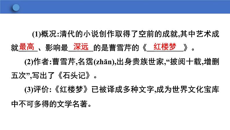 3.21清朝前期的文学艺术课件2023-2024学年历史部编版七年级下册+第6页