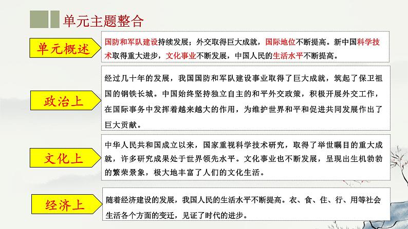 主题20 国防建设与外交成就 科技文化与社会生活-2023年-2024年中考历史第一轮复习课件04