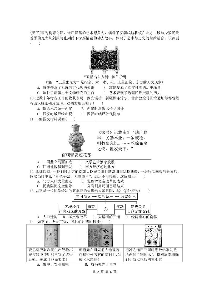 广东省湛江市开发区2023-2024学年部编版九年级下学期第一次模拟测试历史试卷02