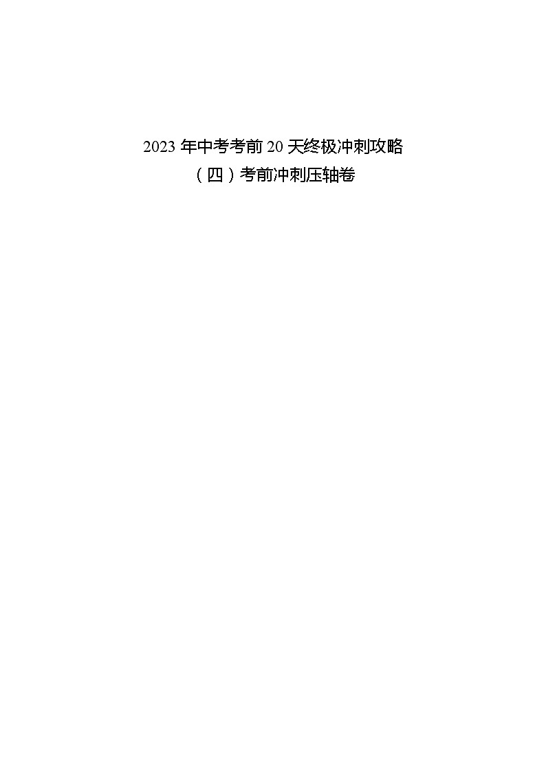 历史（四）-2023年中考考前20天终极冲刺攻略第2页