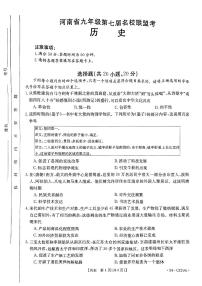 2024年河南省濮阳市南乐县九年级一模历史试题