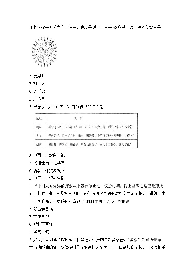 山东省临沂市费县第二中学2023_2024学年九年级下学期3月月考历史试题第2页