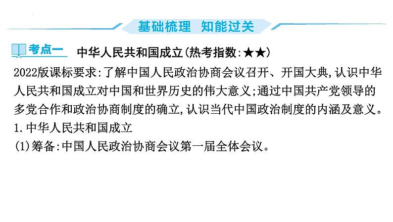 2024年湖南省中考历史一轮复习：第十六单元+中华人民共和国的成立和巩固+课件第7页