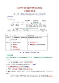 九年级历史下册-2024年中考历史复习常考知识点汇总讲义