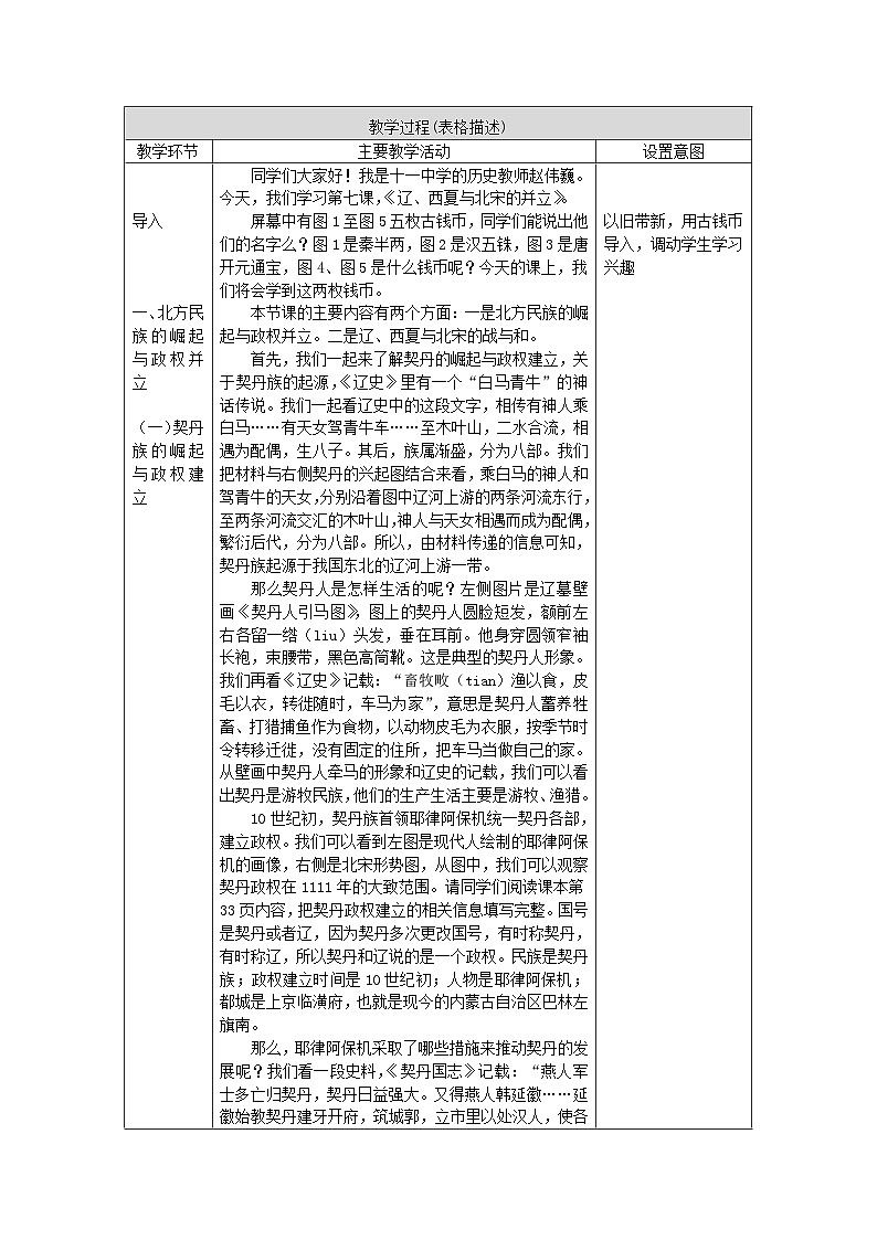 历史七年级下册（7）辽、西夏与北宋的并立-教案+教学设计02